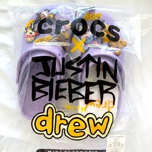 Brand New Justin Bieber w/drew X Crocs